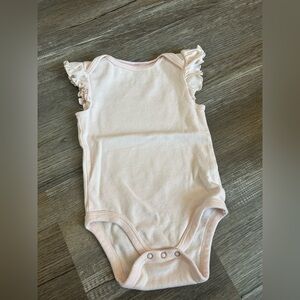 Cloud Island Ruffle Sleeve Pink Onesie